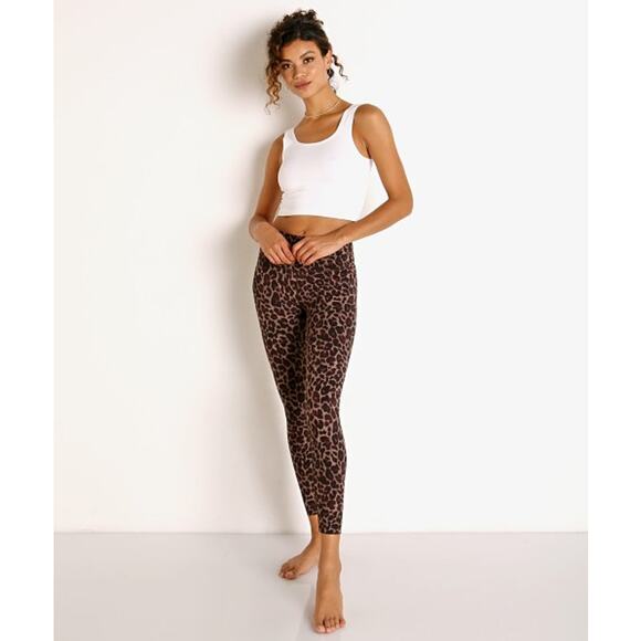 Varley Luna Lolux High Rise Legging Tort Leopard Print XS - Picture 8 of 9
